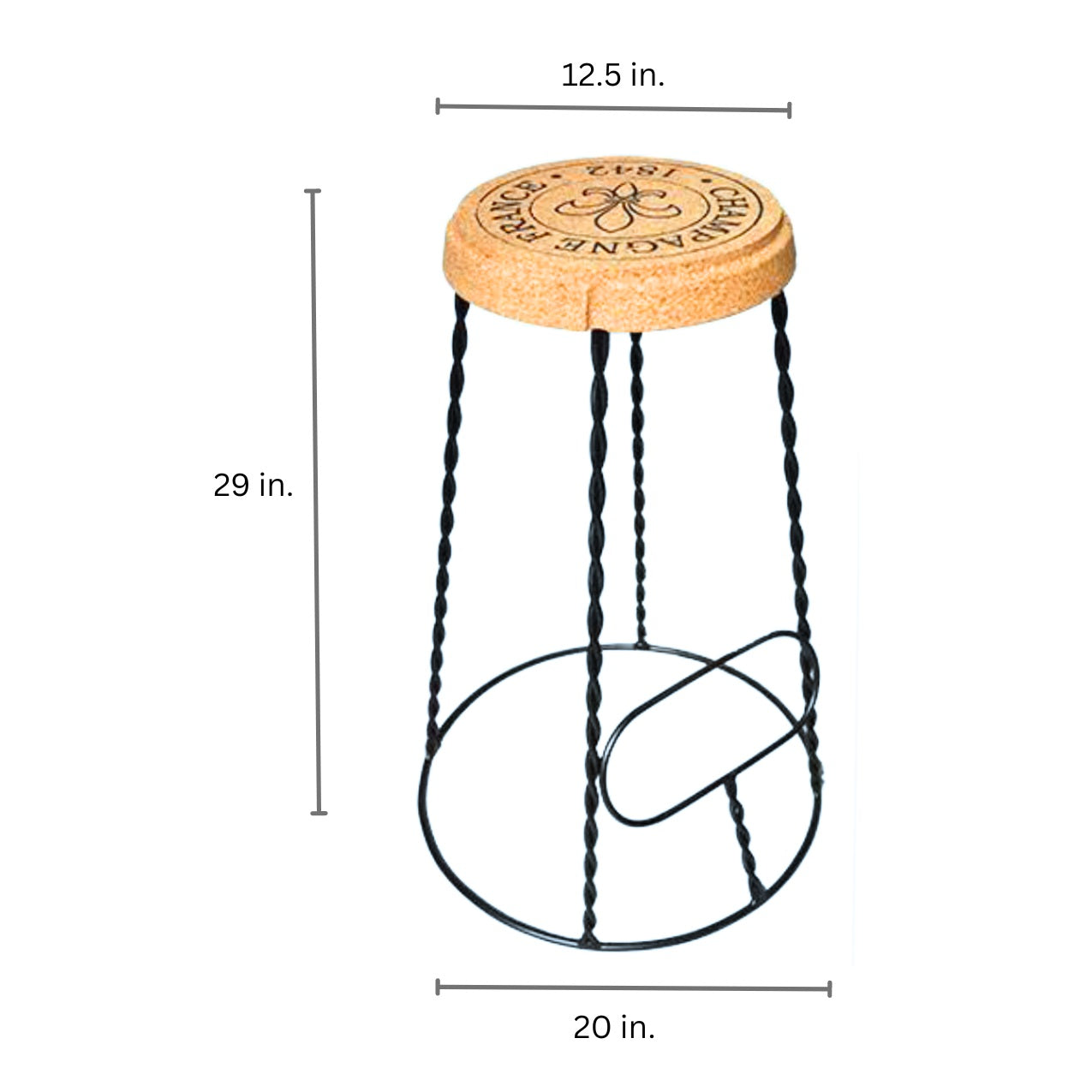 Cork & Metal Champagne Bar Height Stool (Limited Stock)