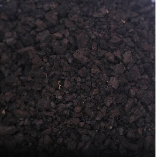 Closeup of recycled dark cork grain