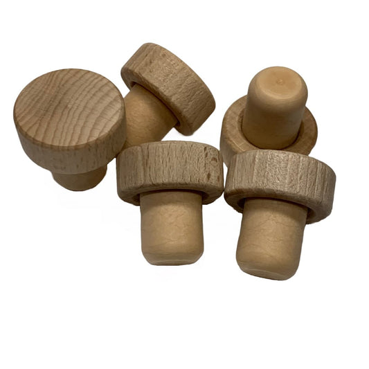 Natural Wood Cap Stopper, 19.5mm Synthetic Stem | Carton of 2000