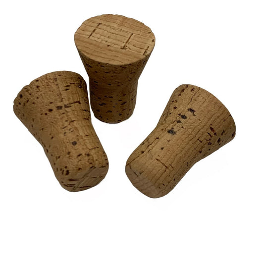 Tapered natural cork flange stopper - side view