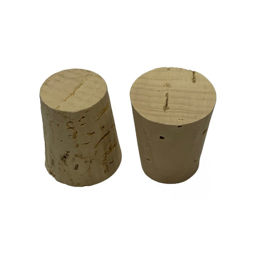 Natural tapered cork stoppers, RL09 = - side and top angles