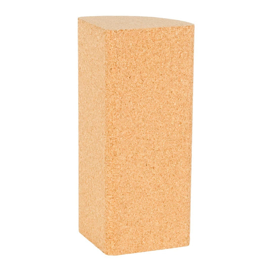 Quarter cylinder cork block on a white background