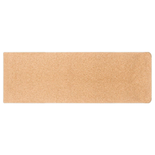 Unrolled cork yoga mat.
