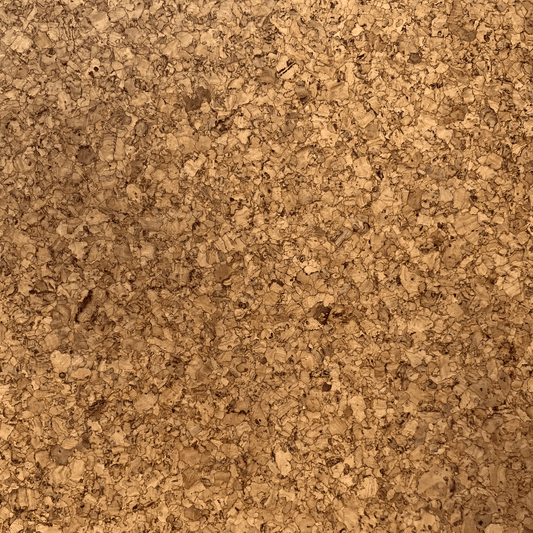 Close-up of a cork texture of pebble cork flooring with a brown color.