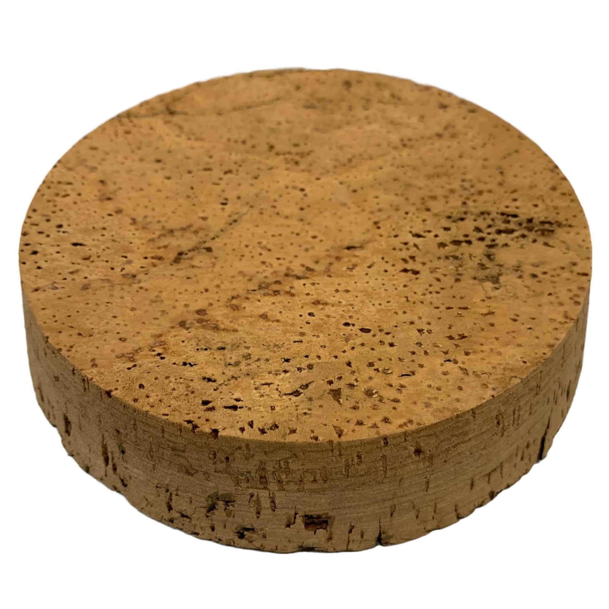 Extra large rough natural top cork stopper, close-up of the solid natural cork bottom