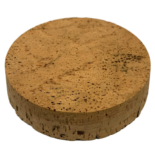 Extra large rough natural top cork stopper, close-up of the solid natural cork bottom