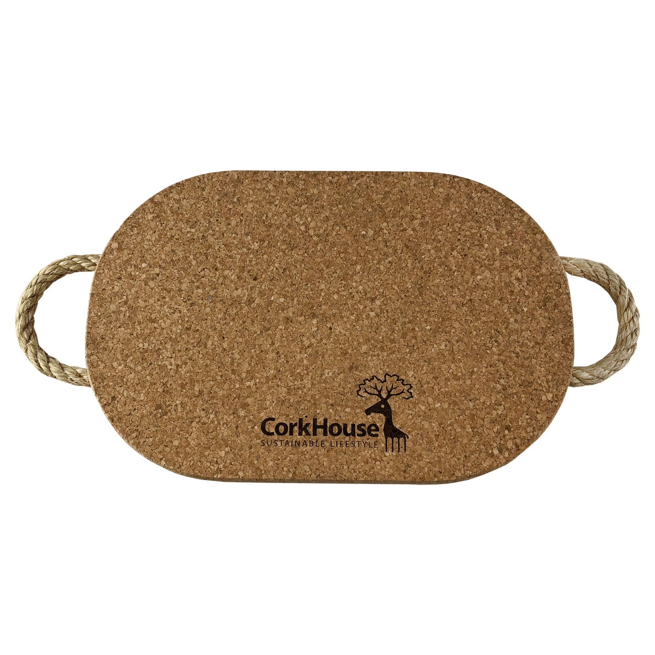 CorkHouse Trivets Oval Two-Handled Cork Trivet