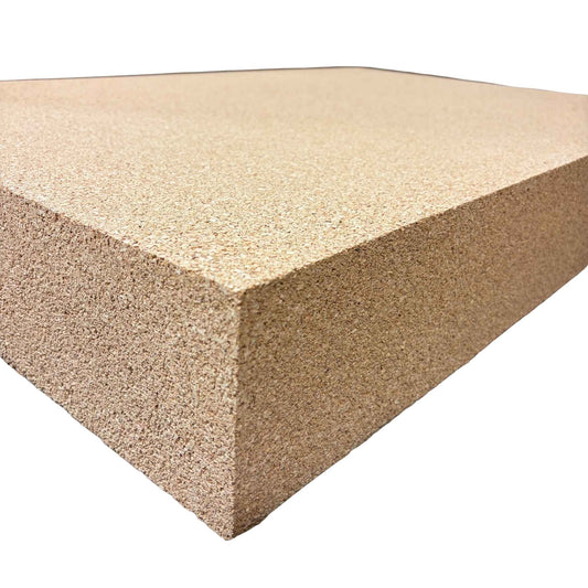 Cork carving block, high density, 5 inches thick closeup of thickness and texture