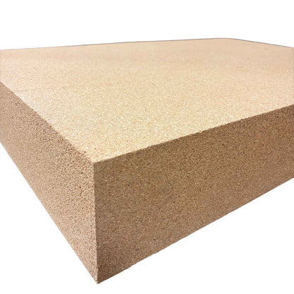 Close-up of 6 inch thick high density cork carving block