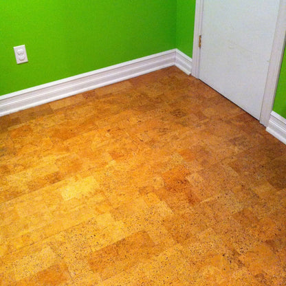 Jelinek Harmony floating cork flooring installed in a family room