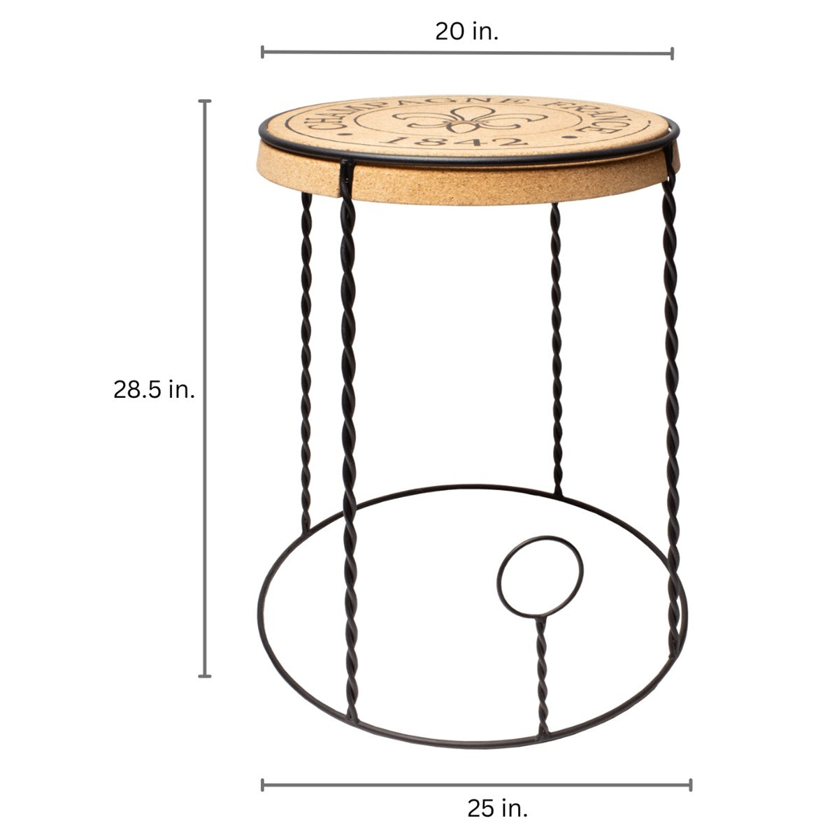 Cork & Metal Champagne Cage Table (Limited Stock)