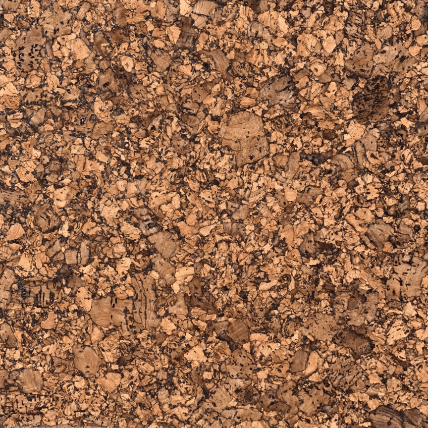 Close-up of a midnight cork wall tile texture with a brown and beige color scheme.