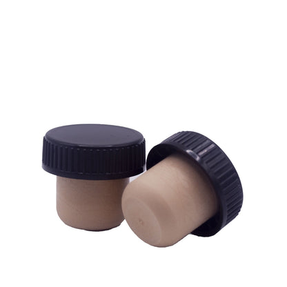 Limited Stock - Black Plastic Cap Stopper, 22.5mm Synthetic Stem | Carton of 2,000