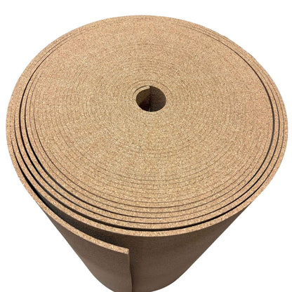 Roll of 6mm cork on a white background
