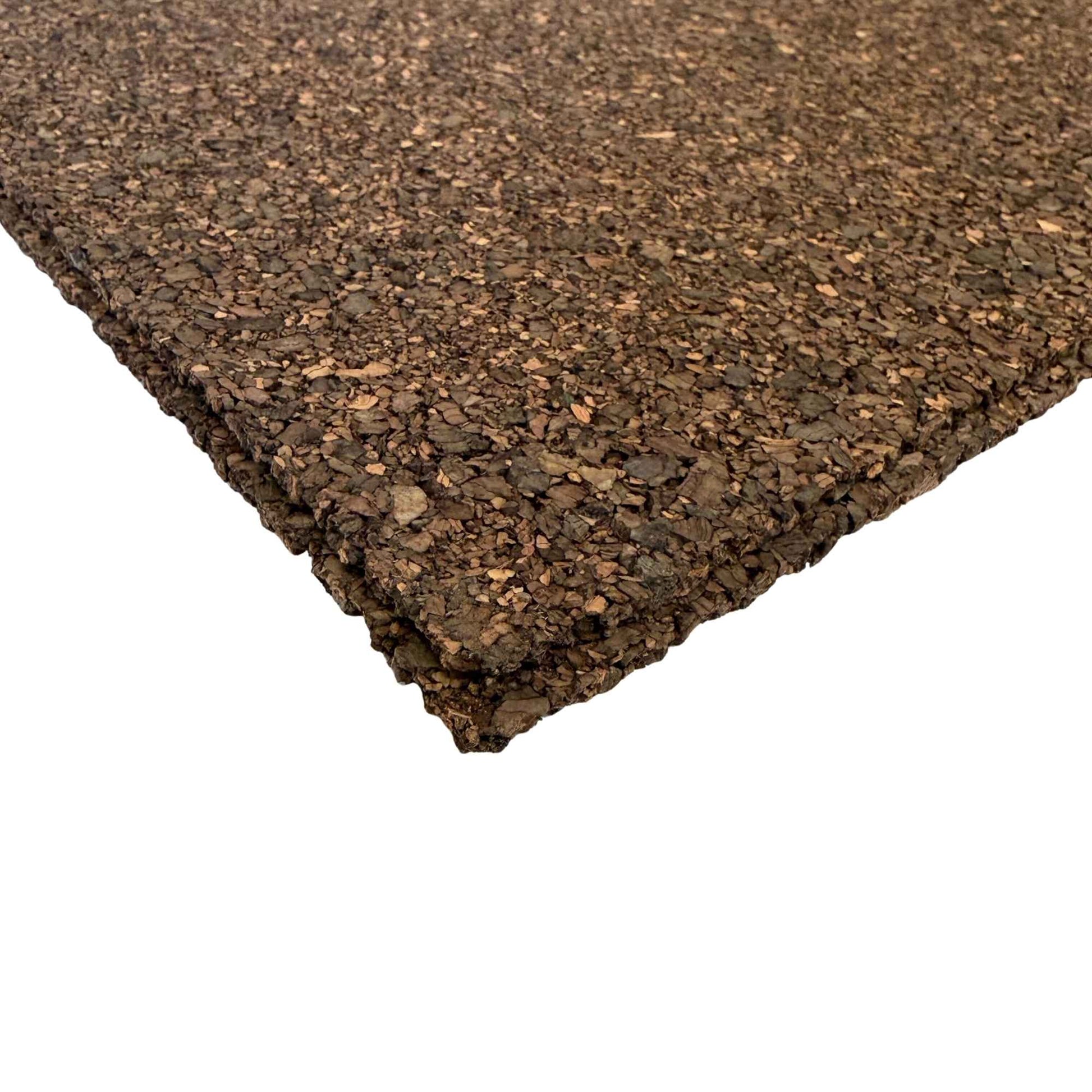 Two dark cork sheets showing a closeup of the grain 