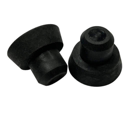 One-piece black synthetic tapered flange with stem