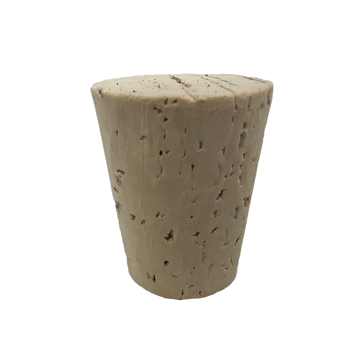 Natural tapered cork stopper on a white background
