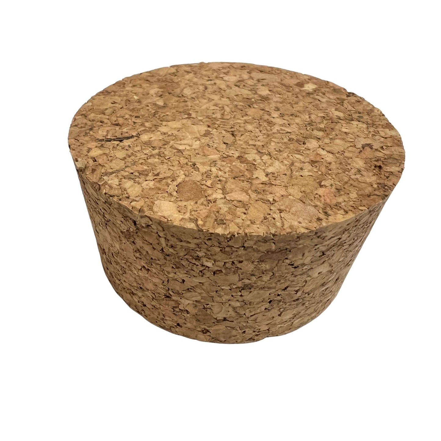 Closeup of single agglomerate tapered cork stopper, size SL26