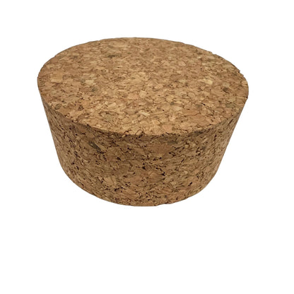 Closeup of single agglomerate tapered cork stopper, size SL30