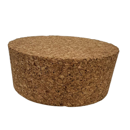 Closeup of single agglomerate tapered cork stopper, size SL34
