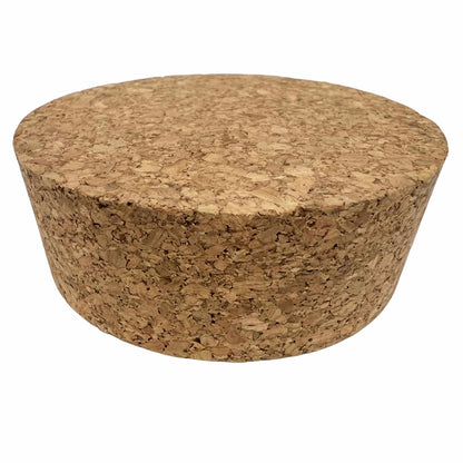 Closeup of single agglomerate tapered cork stopper, size SL42
