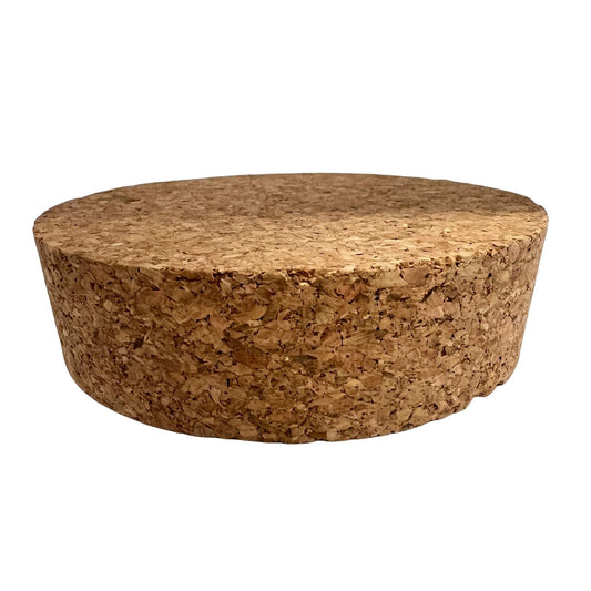 Closeup of single agglomerate tapered cork stopper, size SL54