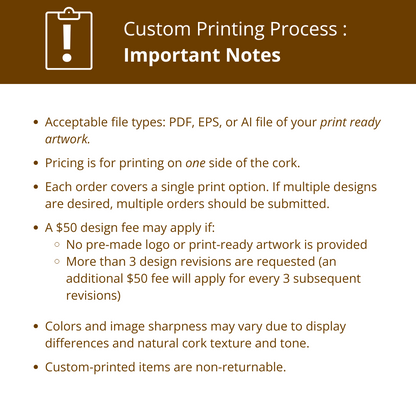 Custom Printed Wine Corks | #9x45mm - Bag of 150