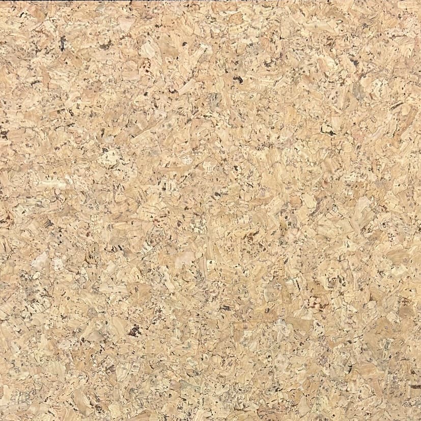 Cork wall tile in Beach pattern, beige textured facing