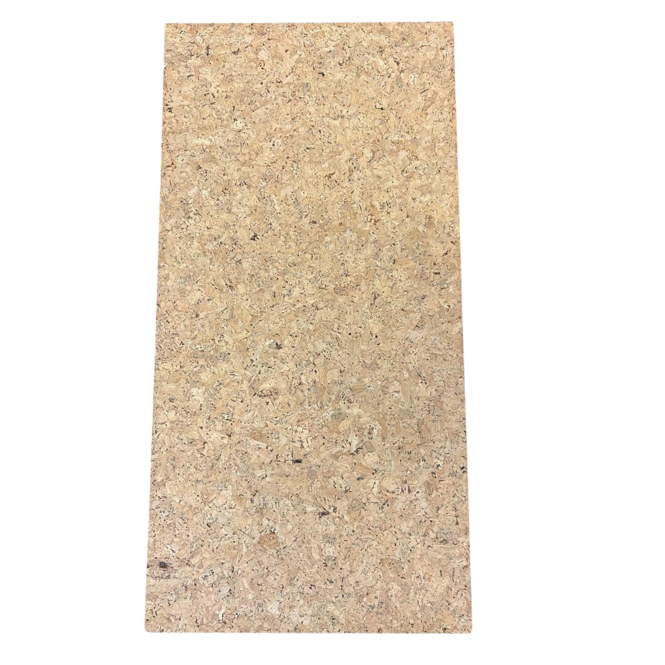 Beige cork board panel on a white background